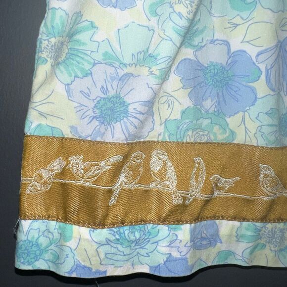 Matilda Jane Girls Dress 18-24m Birds Ruffles Polka Dot Floral  Blue Green - Picture 2 of 8